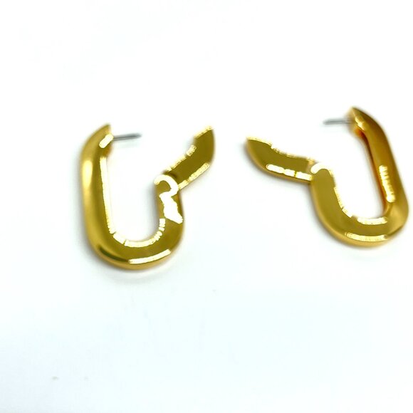 JENNY BIRD MEGA U-LINK EARRINGS Gold Modern Chunky Hoop Statement Sculptural - Picture 11 of 15
